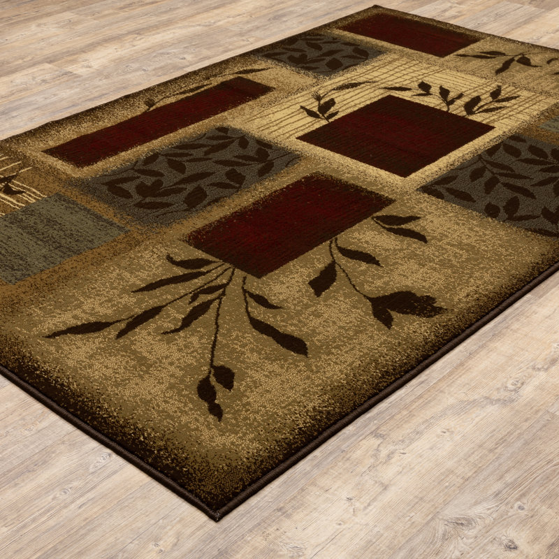 Fleur De Lis Living Abell Geometric Maroon/Brown/Sage Green Area Rug & Reviews